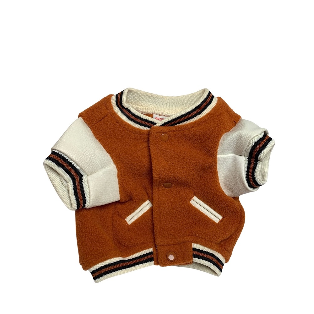Sporty K9 Texas Longhorns Pet Varsity Jacket Burnt Orange Fleece XS Dog Coat